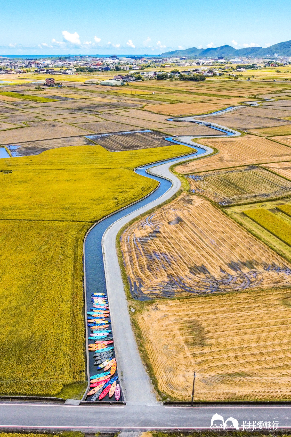 宜蘭冬山S型黃金河稻，獨木舟划船體驗，近距離欣賞三奇美徑稻田景點遊程